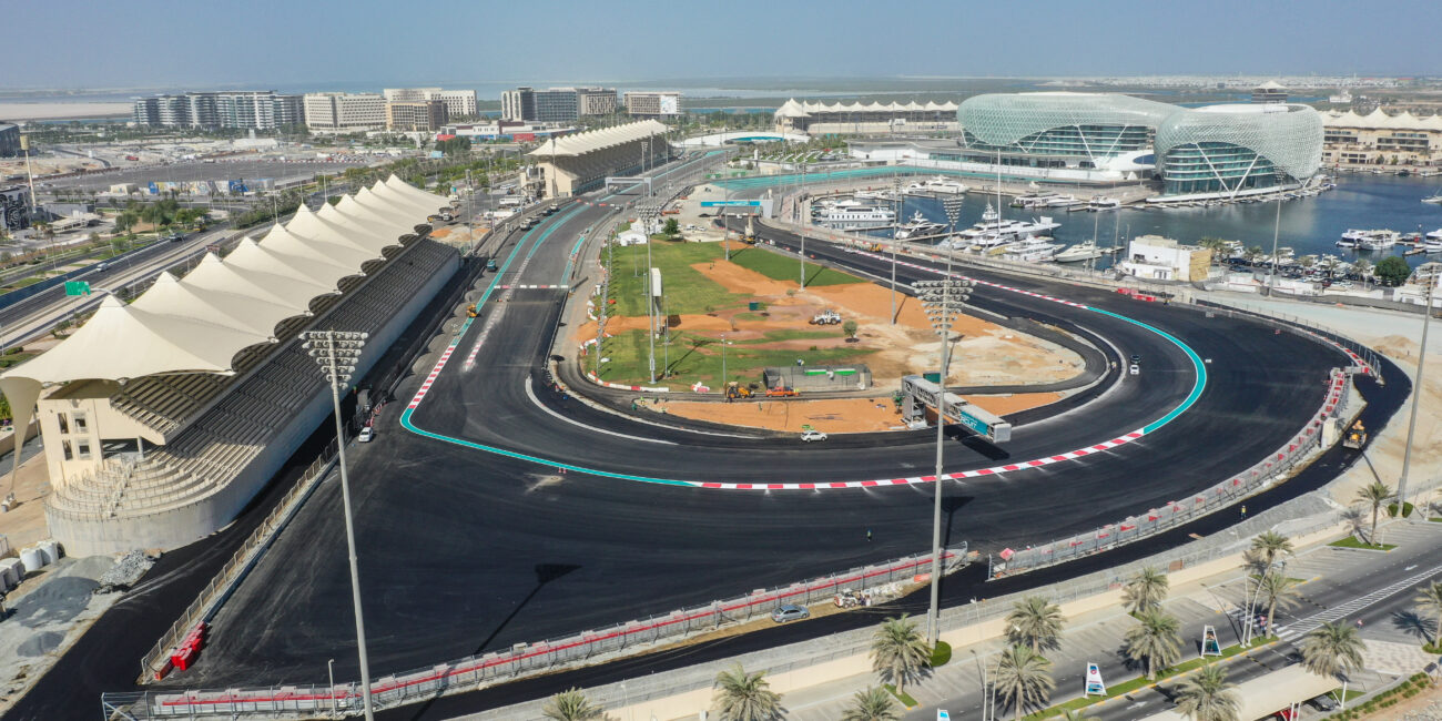 Projektansicht von der Rennstrecke Yas Marina – Bau und Modernisierung des Streckenverlaufs