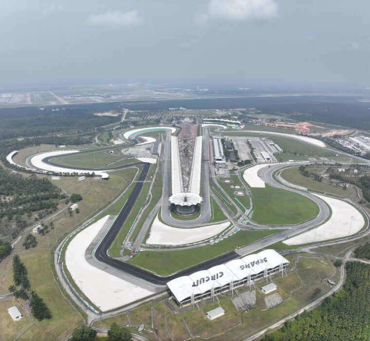 Vista aérea del Circuito Internacional de Sepang: rediseño y renovación del pavimento 2